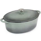 Cocotte ovale en fonte émaillée de 7 litres, couleur Storm Cloud