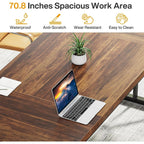 Bureau exécutif de 70,8 pouces, grand poste de travail informatique