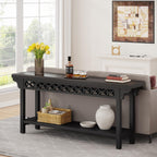 Table console longue en bois massif de style ferme de 70,8 pouces, table de canapé