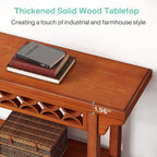 Table console longue en bois massif de style ferme de 70,8 pouces, table de canapé
