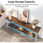 Table console d'entrée de style industriel extra-longue de 70,9 pouces