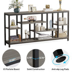 Console de canapé de 70,9 pouces avec rangement, table d'entrée à 3 niveaux pour couloir