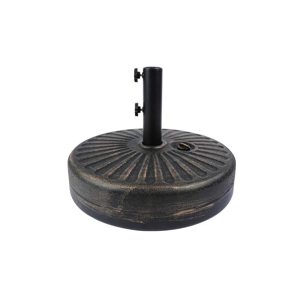 Parasol de patio Lopes de 9 pieds avec base en finition bronze et support de poids inclus