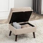 Fauteuil d'appoint HOMYKA avec dossier réglable et pouf de rangement