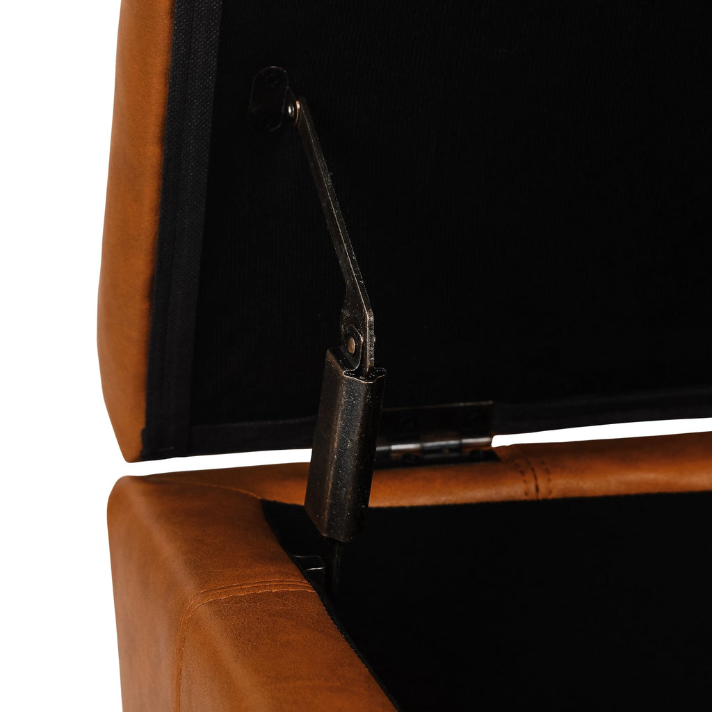 Banc ottoman de rangement en cuir reconstitué Adeco 50