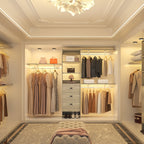 Rackcog Organiseur de placard réglable de 120 pouces avec tiroirs, système de placard avec étagères de bricolage pour placards et dressings