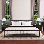 Cadre de lit plateforme en métal vintage simple Alazyhome, montage facile