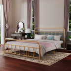 Cadre de lit plateforme en métal vintage simple Alazyhome, montage facile