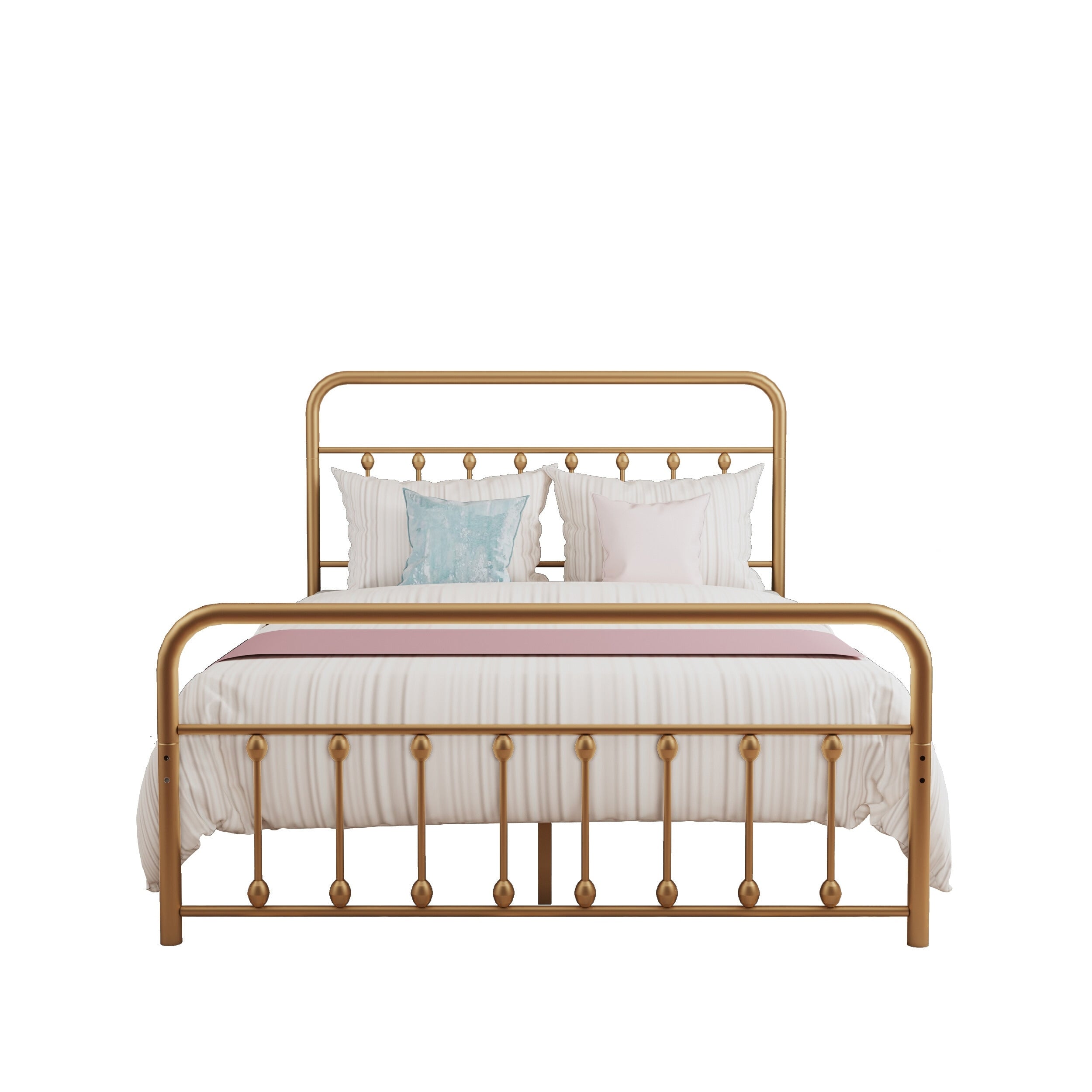 Cadre de lit plateforme en métal vintage simple Alazyhome, montage facile