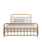 Cadre de lit plateforme en métal vintage simple Alazyhome, montage facile