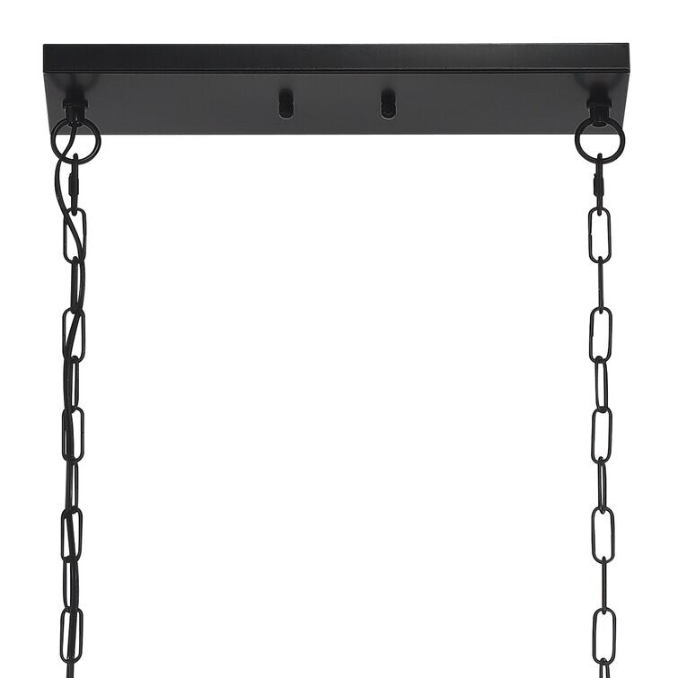 Lustre linéaire rectangulaire Allegray Farmhouse de 52 po à 7 lumières pour îlot de cuisine