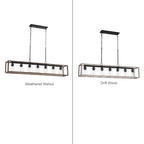 Lustre linéaire rectangulaire Allegray Farmhouse de 52 po à 7 lumières pour îlot de cuisine