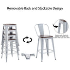 Tabourets de bar de ferme Andeworld, ensemble de 4 tabourets de bar à hauteur de comptoir - Ensemble de 4