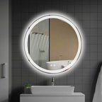 Miroir de courtoisie rond sans cadre, antibuée, éclairé par LED et à intensité variable
