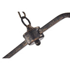 Éclairage rectangulaire pour îlot de cuisine en bronze antique à 6 lumières avec suspension en cristal - Bronze antique