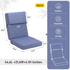 Lot de 4 coussins de chaise à dossier haut Aoodor Patio, 46 ​​x 21 x 4 pouces (coussins uniquement)