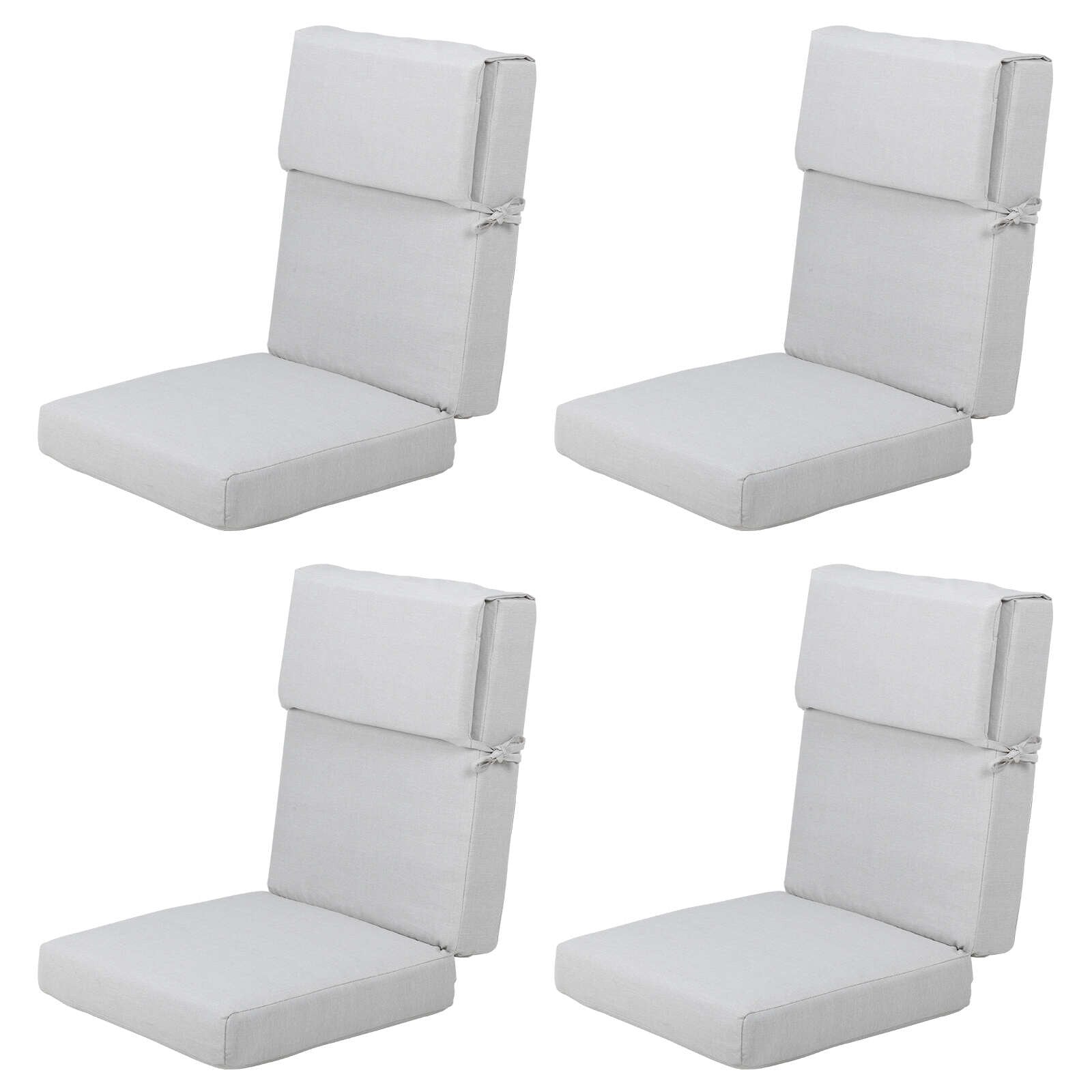 Lot de 4 coussins de chaise à dossier haut Aoodor Patio, 46 ​​x 21 x 4 pouces (coussins uniquement)