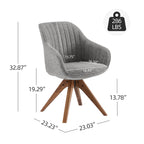 Fauteuil d'appoint pivotant Art Leon pour bureau moderne avec pieds en bois