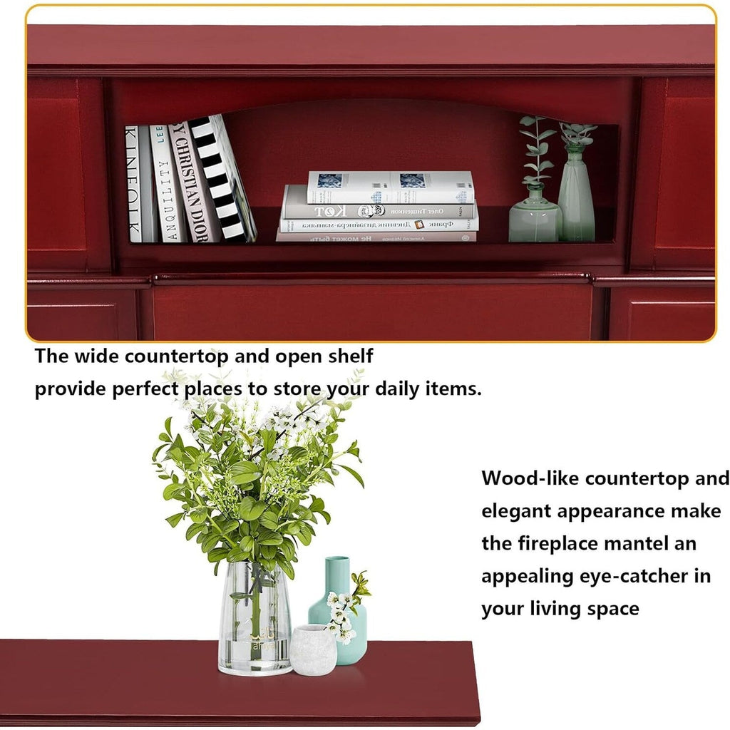 Cheminée électrique Bossin 43 avec manteau, insert de cheminée électrique de 23 pouces, meuble TV autonome avec foyer en bois