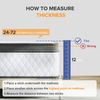 Matelas hybride ferme en mousse à mémoire de forme SweDrea de 12 po avec CertiPUR-US et Oeko-TEX, doté de ressorts renforcés.