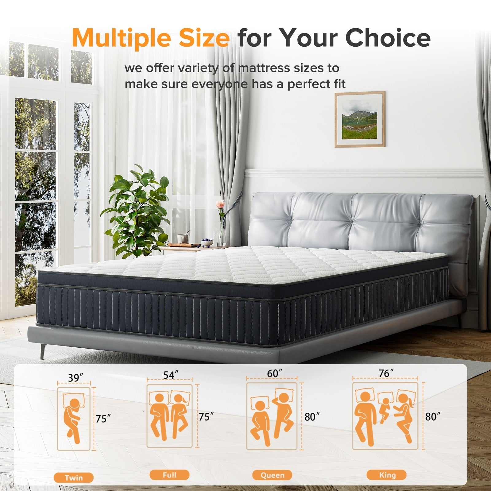 Matelas hybride SweDrea 12 po à plateau-coussin moyen en mousse viscoélastique et gel, certifié CertiPUR-US, SGS et OEKO-TEX.