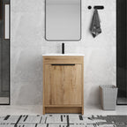 Beingnext Meuble-lavabo 24/30/36 avec porte à fermeture douce et étagère réglable