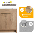 Beingnext Meuble-lavabo 24/30/36 avec porte à fermeture douce et étagère réglable