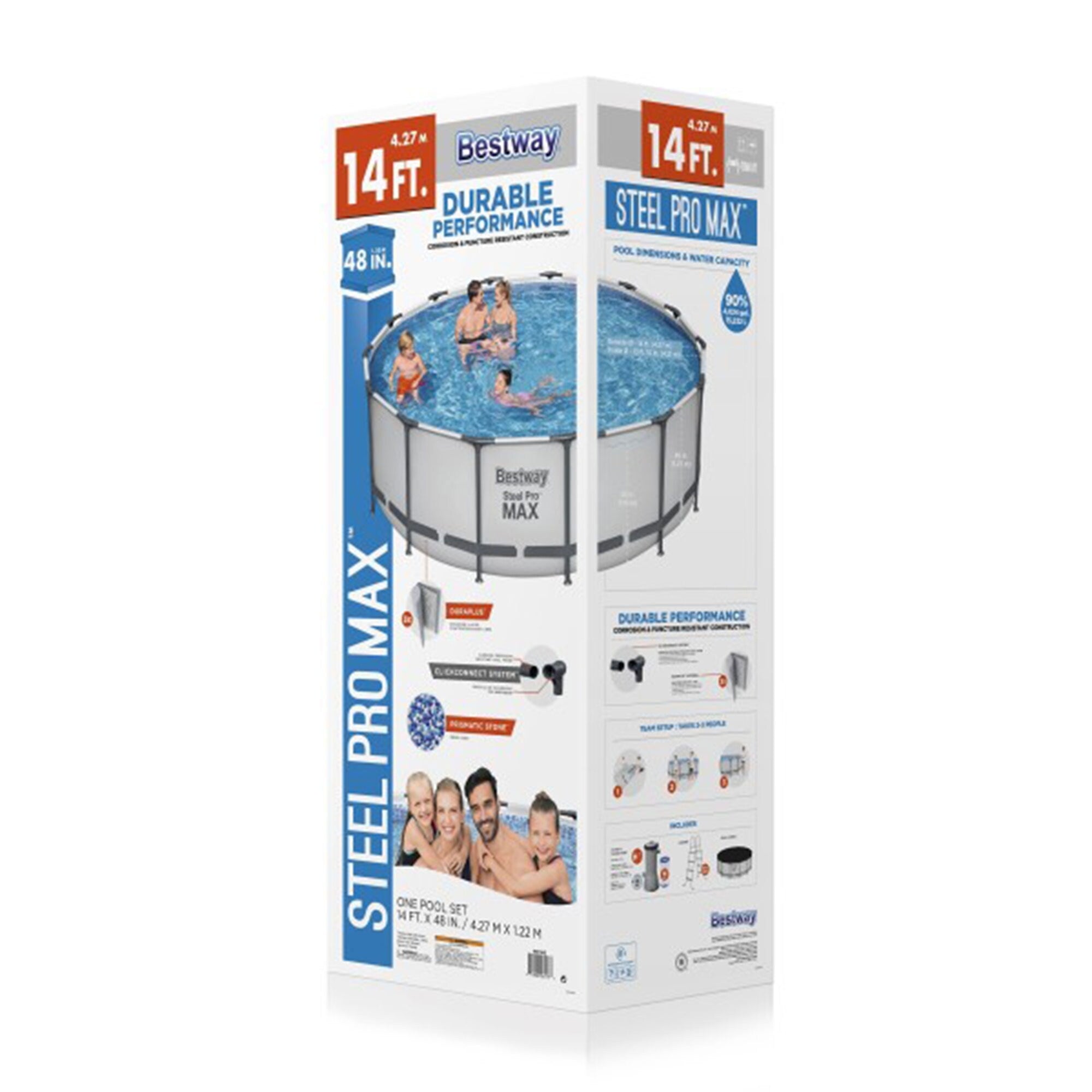 Piscine hors sol ronde Bestway Steel Pro MAX avec pompe et couverture