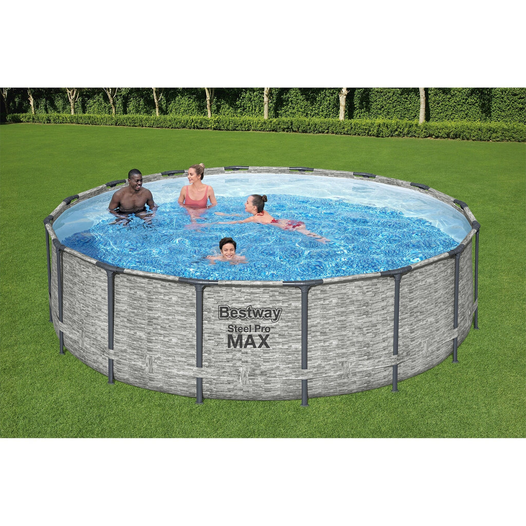 Piscine hors sol ronde Bestway Steel Pro MAX avec pompe et couverture