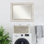 Miroir mural de salle de bain en bois biseauté - Cadre argenté Treillis - Argent Treillis