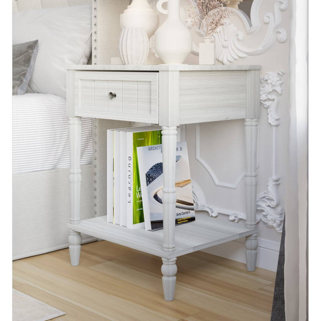 Lit à panneaux rembourré Billy avec 2 tables de chevet