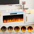 Meuble TV Bossin 70 avec cheminée électrique de 36 pouces, meuble TV pour téléviseurs jusqu'à 80 pouces, éclairage LED 16 couleurs/centre de divertissement