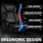 Chaise de bureau exécutive Bossin Big and Tall, chaise ergonomique à support lombaire réglable de 500 lb avec dossier haut en cuir PU pour ordinateur