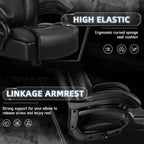 Chaise de bureau exécutive Bossin Big and Tall, chaise ergonomique à support lombaire réglable de 500 lb avec dossier haut en cuir PU pour ordinateur