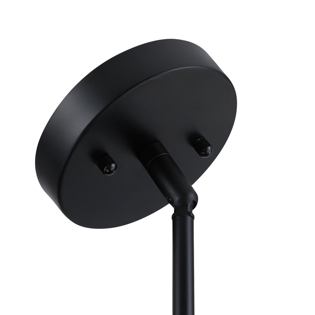 Lustre tambour Breaux à 4 lumières en placage de bois avec auvent noir - 22 po de largeur