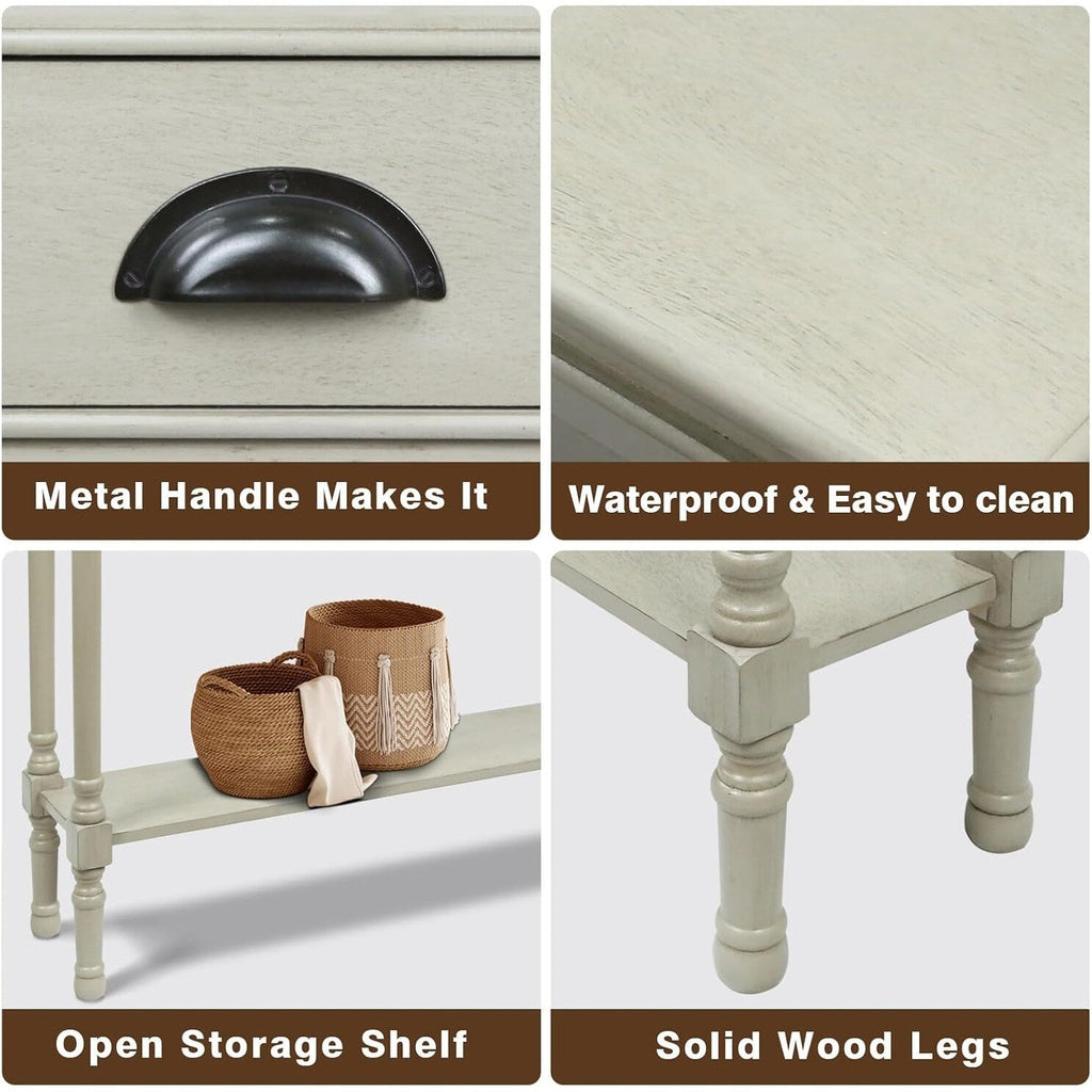 Console d'entrée à 3 tiroirs en bois de Burlington