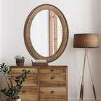 Miroir mural ovale de 81 cm avec cadre en bois Cameo, miroir mural de salle de bain - 31,89 H x 24 L x 1,26 P