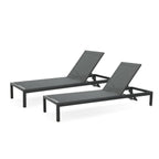 Chaise longue d'extérieur en aluminium Cape Coral (lot de 2) par Christopher Knight Home - 77,56 po x 25,20 po x 11,80 po