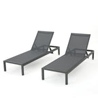 Chaise longue d'extérieur en aluminium Cape Coral (lot de 2) par Christopher Knight Home - 77,56 po x 25,20 po x 11,80 po