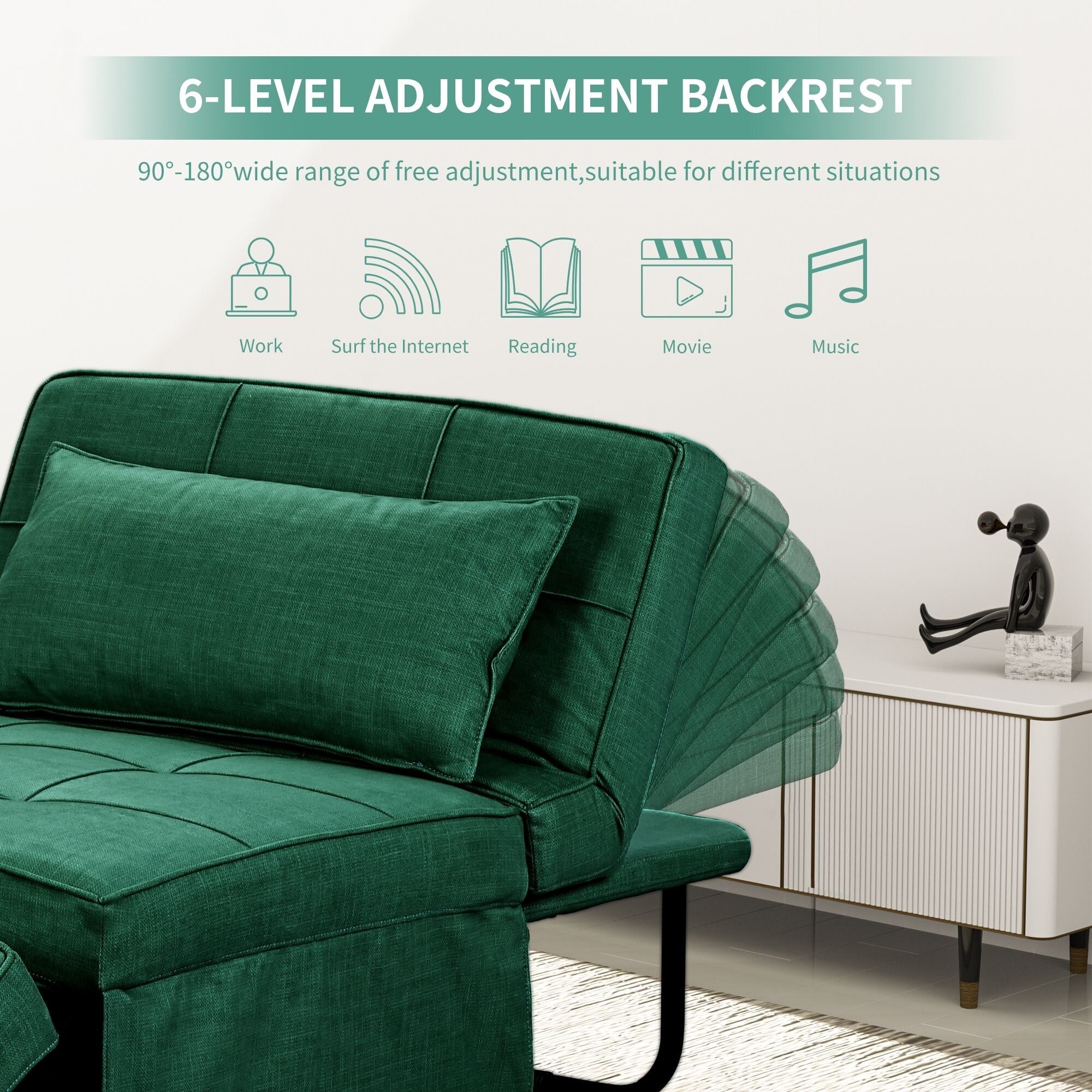 Canapé-lit convertible, canapé-lit, fauteuil inclinable, ottoman, pliable, pour salon