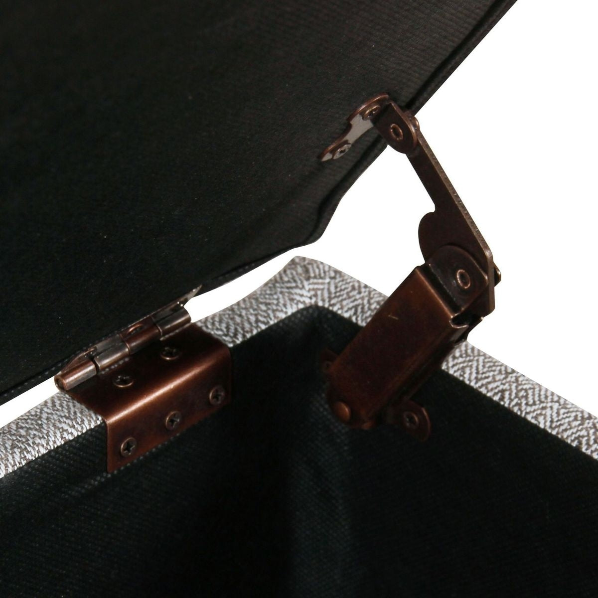 Banc de rangement rembourré Copper Grove Muscari avec bordure cloutée