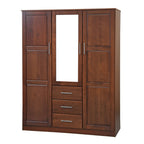 Armoire penderie 3 portes Cosmo 100 % bois massif de Palace Imports avec portes en bois massif ou en miroir