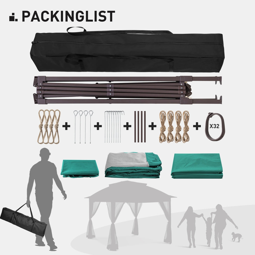 Gazebo escamotable en acier Cozywor de 11 pi x 11 pi avec moustiquaire