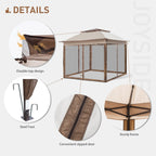 Gazebo escamotable en acier Cozywor de 11 pi x 11 pi avec moustiquaire