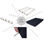 Sommier à ressorts en bois massif CraftPorch de 5 pouces avec lattes en bois et revêtement en lin gris chaud