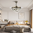 Ventilateur de plafond rétractable Cusp Barn 42 avec lumières et télécommande DIY Forme Fandelier Moderne Silencieux Moteur CC Plafonnier LED