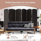 Paravent de séparation de pièce de 6 pieds de haut en fibre tissée, écran de confidentialité autoportant, écran pliant