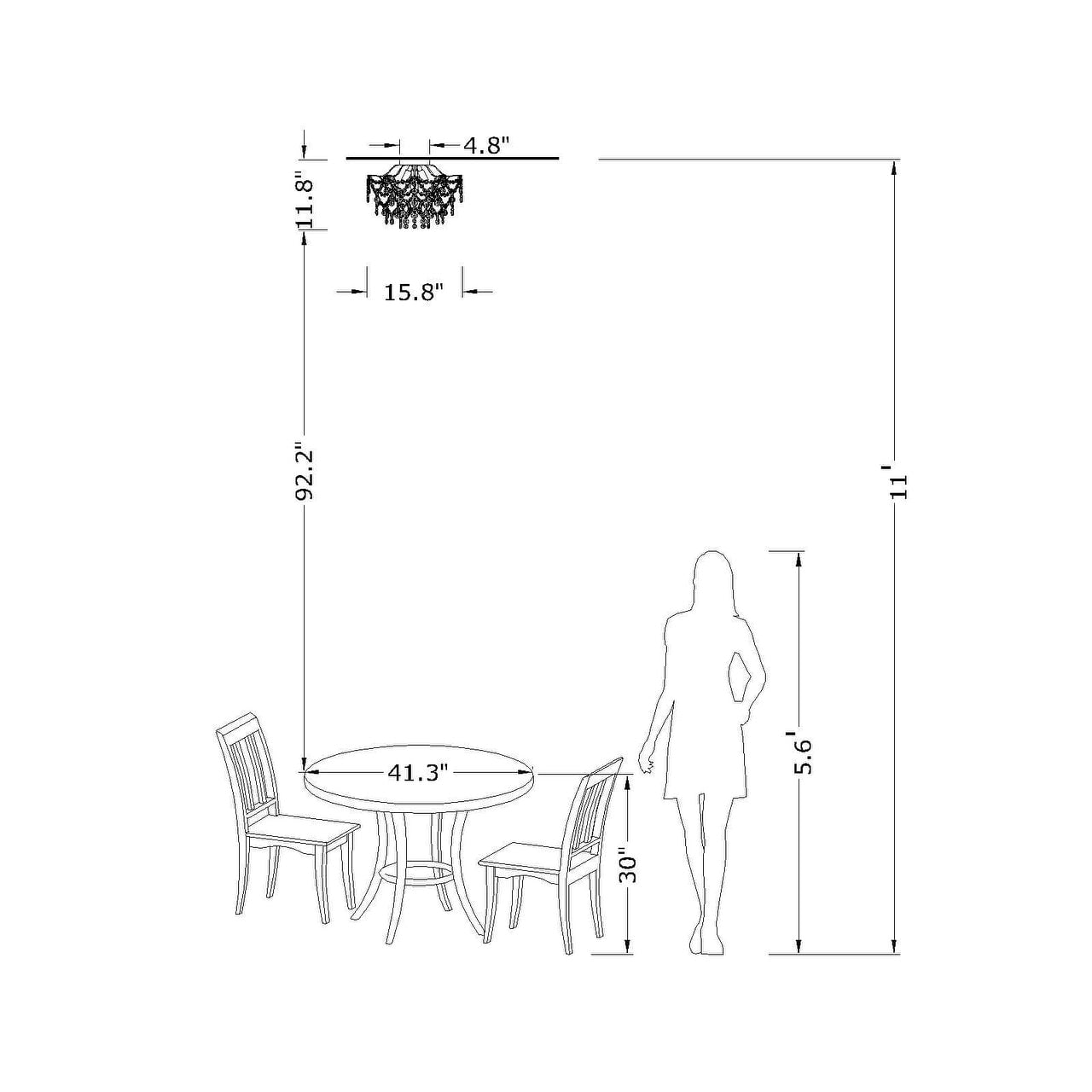 Plafonnier d'intérieur élégant à 3 lumières en cristal Dalia