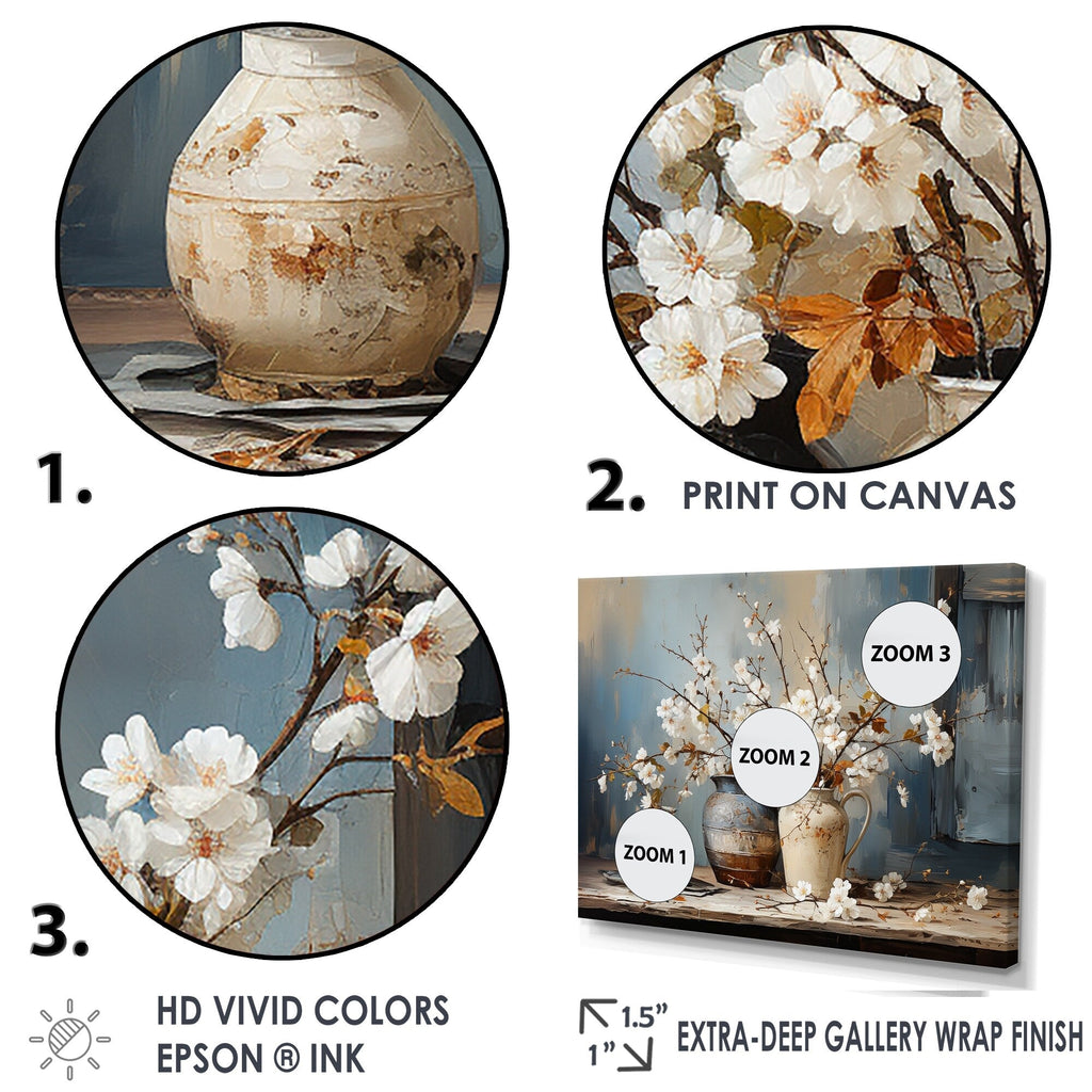 Designart Poterie et fleurs Nature morte I Arbre Toile murale Art