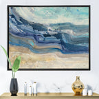 Toile encadrée Designart Coast Blue Sea Waves Aquarelle Moderne Ferme